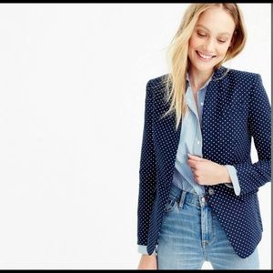 Jcrew Regent Blazer in navy polka dot